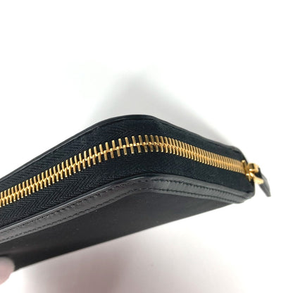 PRADA Long Wallet Purse 1ML506 Leather / nylon black Long wallet Triangle logo plate Women Used Authentic