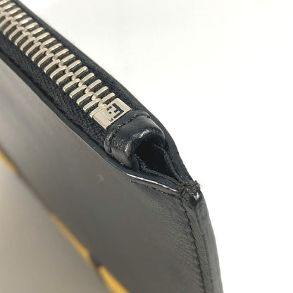 FENDI Clutch bag 7N0078 leather black monster