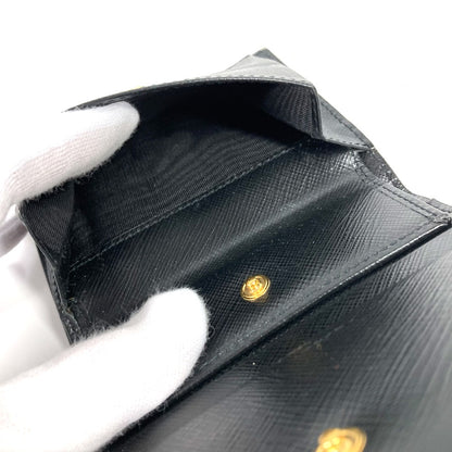 PRADA Folded wallet 1MV204 leather black All-over logo