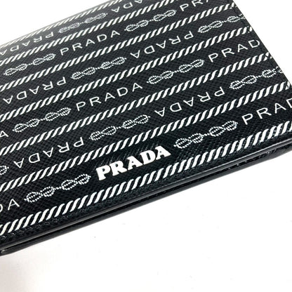 PRADA Folded wallet 1MV204 leather black All-over logo