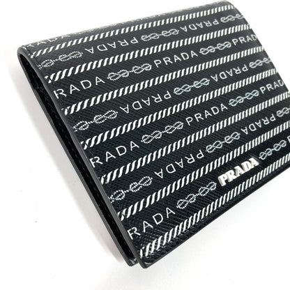PRADA Folded wallet 1MV204 leather black All-over logo