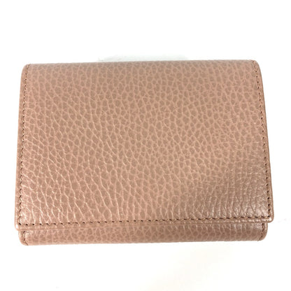 GUCCI Trifold wallet 474746 leather beige Compact wallet GG Marmont