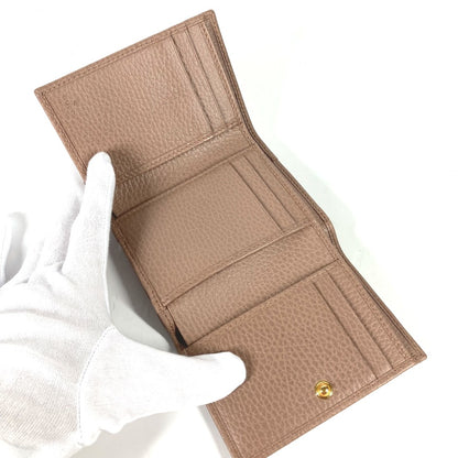 GUCCI Trifold wallet 474746 leather beige Compact wallet GG Marmont