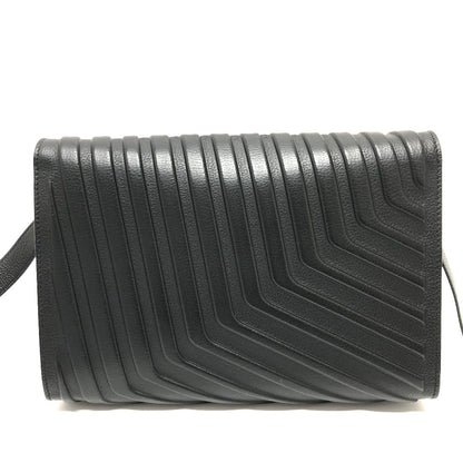 BALENCIAGA Shoulder Bag 679465 leather black Car Flap Car Flap Women Used Authentic