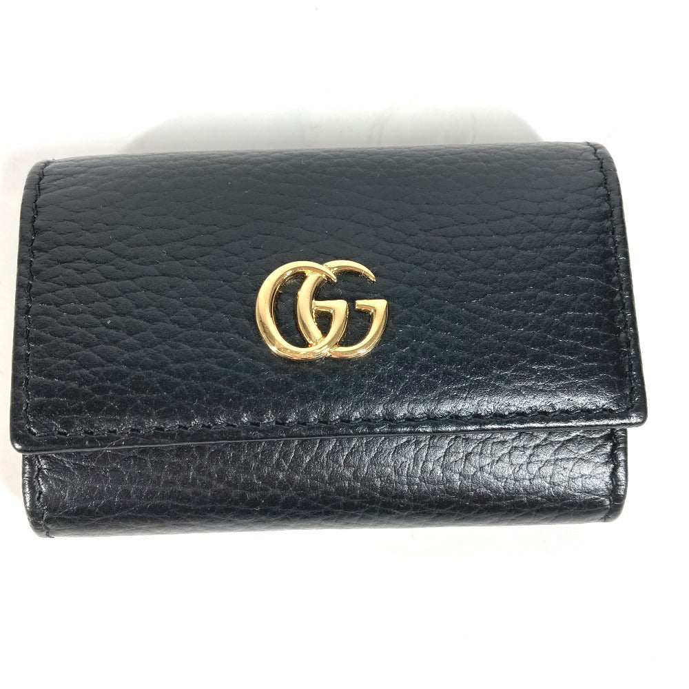 GUCCI Key case Key holder  456118 leather black key GG Marmont