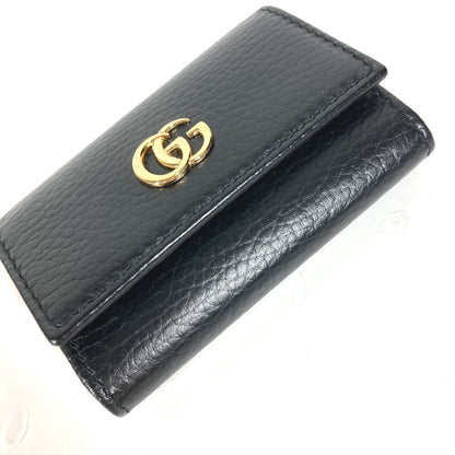 GUCCI Key case Key holder  456118 leather black key GG Marmont Women Used Authentic