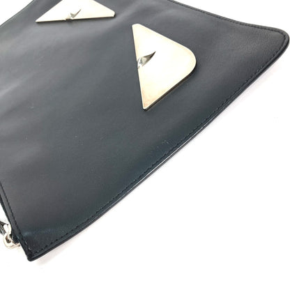 FENDI Clutch bag 7N0078 leather black Monster Bugs