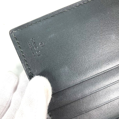 GUCCI Card Case 451192 Sima leather black Guccisima GG Ribbon Ribon