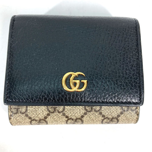 GUCCI Folded wallet 598587 Leather PVC beige GG Supreme GG Marmont