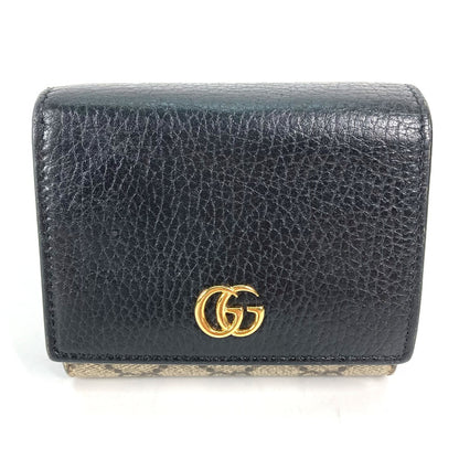 GUCCI Folded wallet 598587 Leather PVC beige GG Supreme GG Marmont