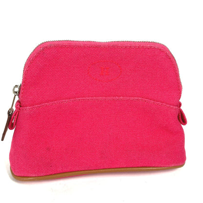 HERMES Pouch canvas pink Bolide Pouch Mini Mini 16 Women Used Authentic