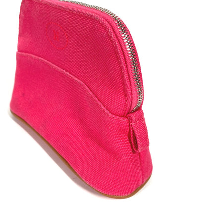 HERMES Pouch canvas pink Bolide Pouch Mini Mini 16 Women Used Authentic
