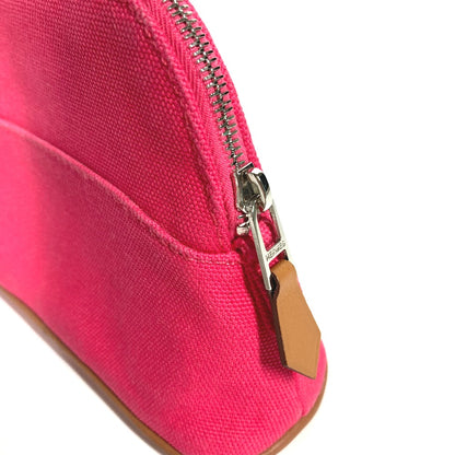 HERMES Pouch canvas pink Bolide Pouch Mini Mini 16 Women Used Authentic