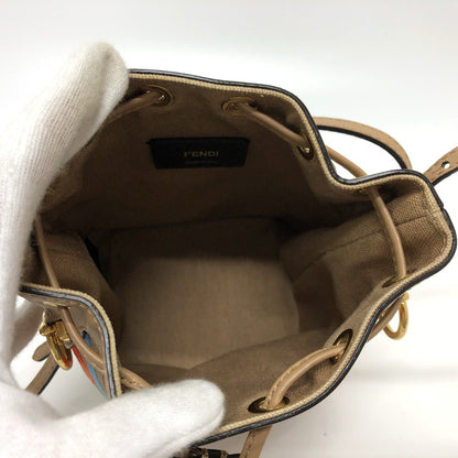 FENDI Shoulder Bag 8BS010 Canvas / leather multicolor Zucca Bucket bag Women Used Authentic