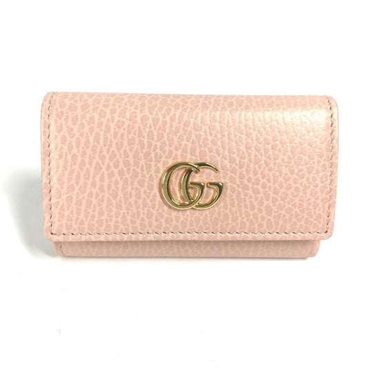 GUCCI Key case Key holder  456118 leather pink GG Marmot Double G