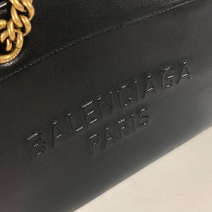 BALENCIAGA Tote Bag 760012 leather black logo Duty Free Small Women Used Authentic