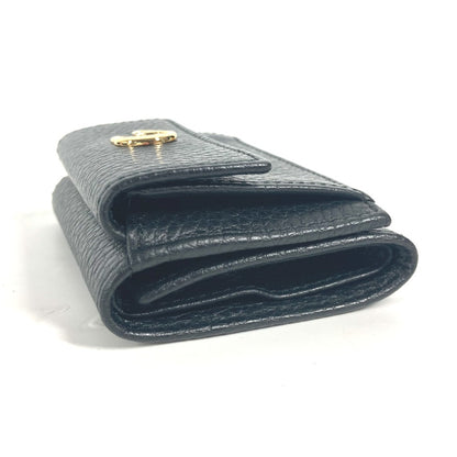 GUCCI Trifold wallet 523277 leather black GG Marmont Women Used Authentic