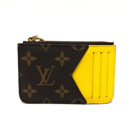 LOUIS VUITTON Coin case M81882 Monogram canvas Brown x yellow Monogram Porto Cult Romy mens Used Authentic