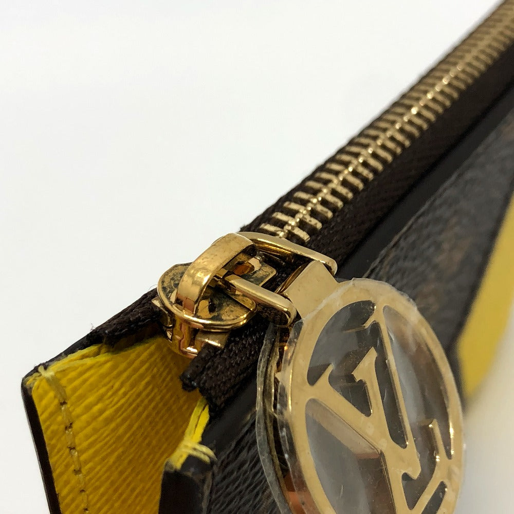 LOUIS VUITTON Coin case M81882 Monogram canvas Brown x yellow Monogram Porto Cult Romy mens Used Authentic