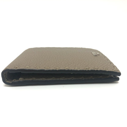 FENDI Folded wallet 7M0194 leather gray stitch Celeria