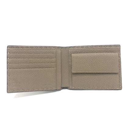 FENDI Folded wallet 7M0194 leather gray stitch Celeria