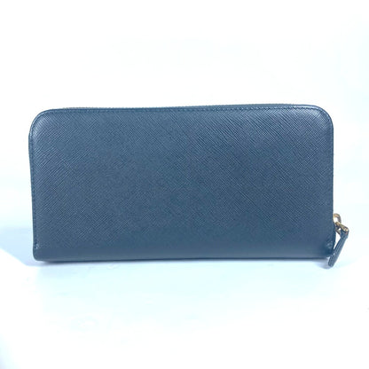 PRADA Long Wallet Purse 1ML506 saffiano leather black logo Heart Bicolor