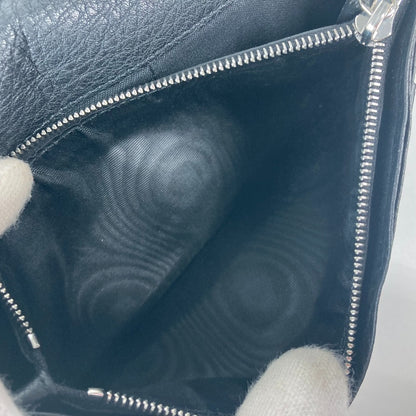 FENDI Long Wallet Purse 7M0186 leather black stitch Celeria