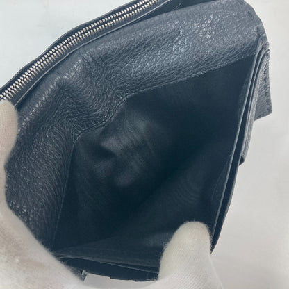 FENDI Long Wallet Purse 7M0186 leather black stitch Celeria