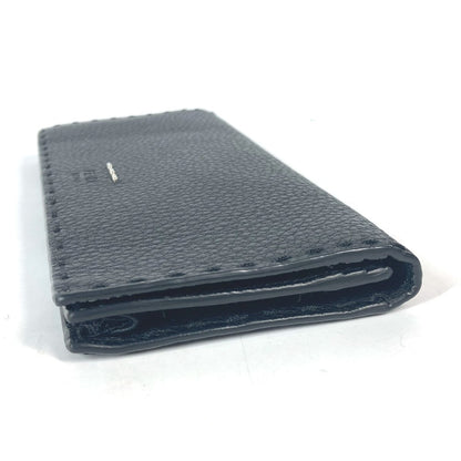 FENDI Long Wallet Purse 7M0186 leather black stitch Celeria