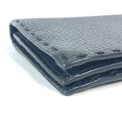 FENDI Long Wallet Purse 7M0186 leather black stitch Celeria
