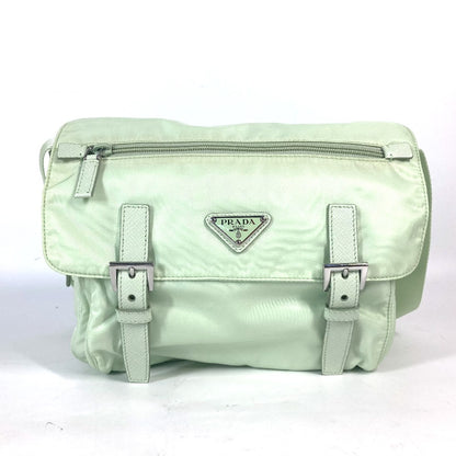 PRADA Shoulder Bag 1BD953 Nylon green Triangle logo plate Re-Nylon