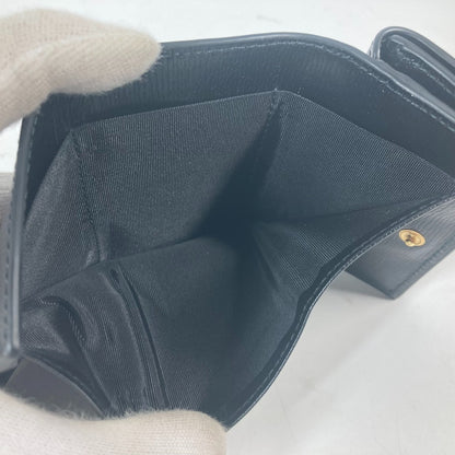GUCCI Trifold wallet 790100 leather black logo Script Wallet