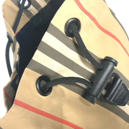BURBERRY Pouch Nylon beige logo check drawstring bag