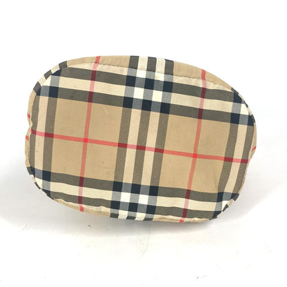 BURBERRY Pouch Nylon beige logo check drawstring bag