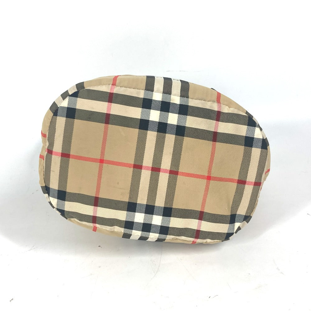 BURBERRY Pouch Nylon beige logo check drawstring bag