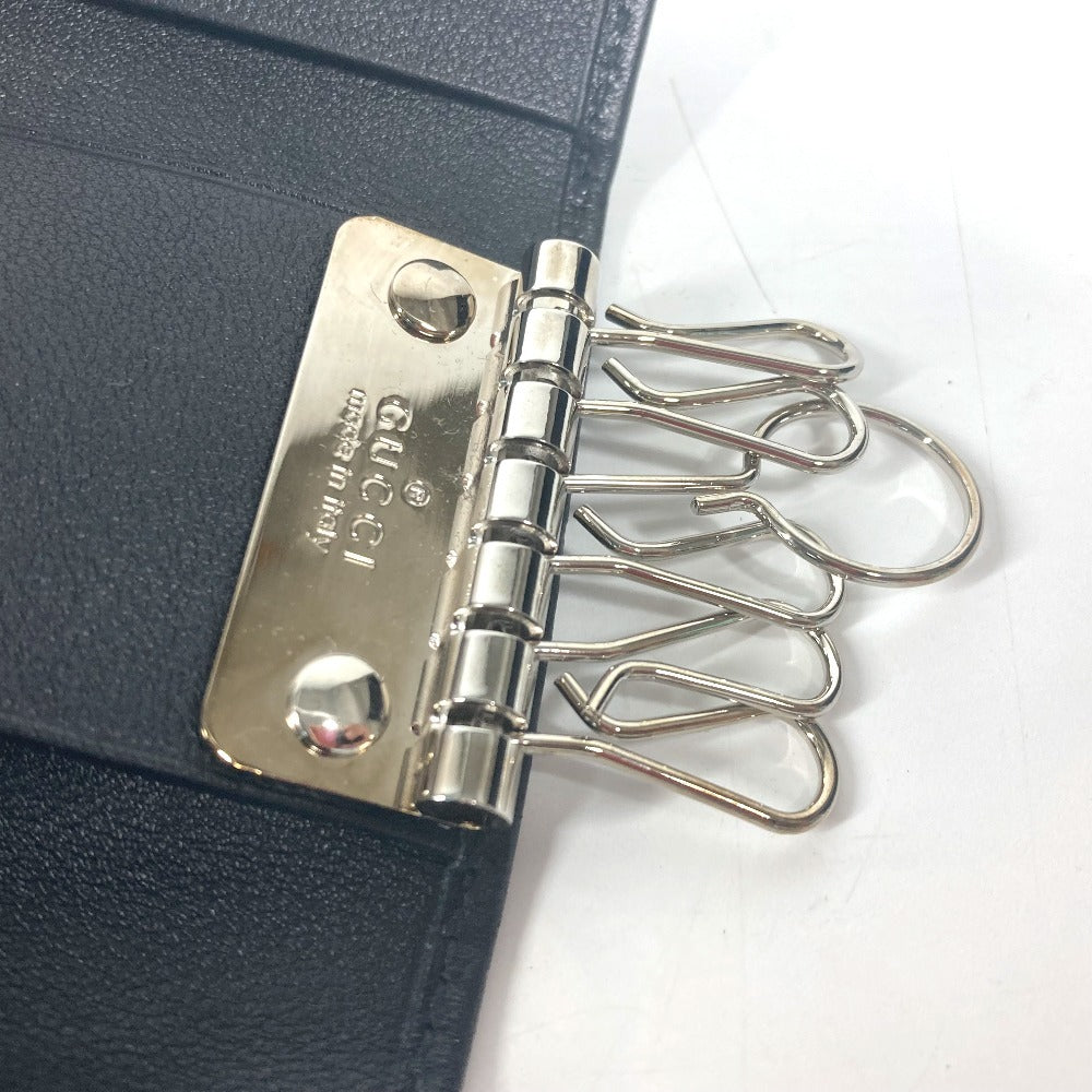 GUCCI Key case Key holder  181680 Sima leather black Guccisima GG 6-key set