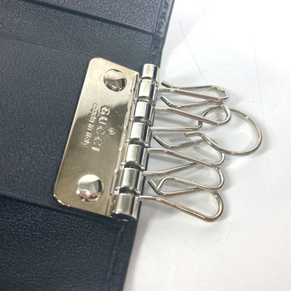 GUCCI Key case Key holder  181680 Sima leather black Guccisima GG 6-key set