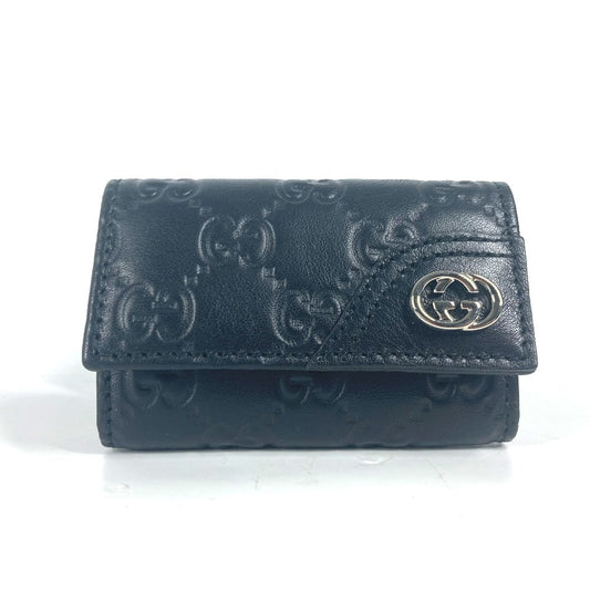 GUCCI Key case Key holder  181680 Sima leather black Guccisima GG 6-key set