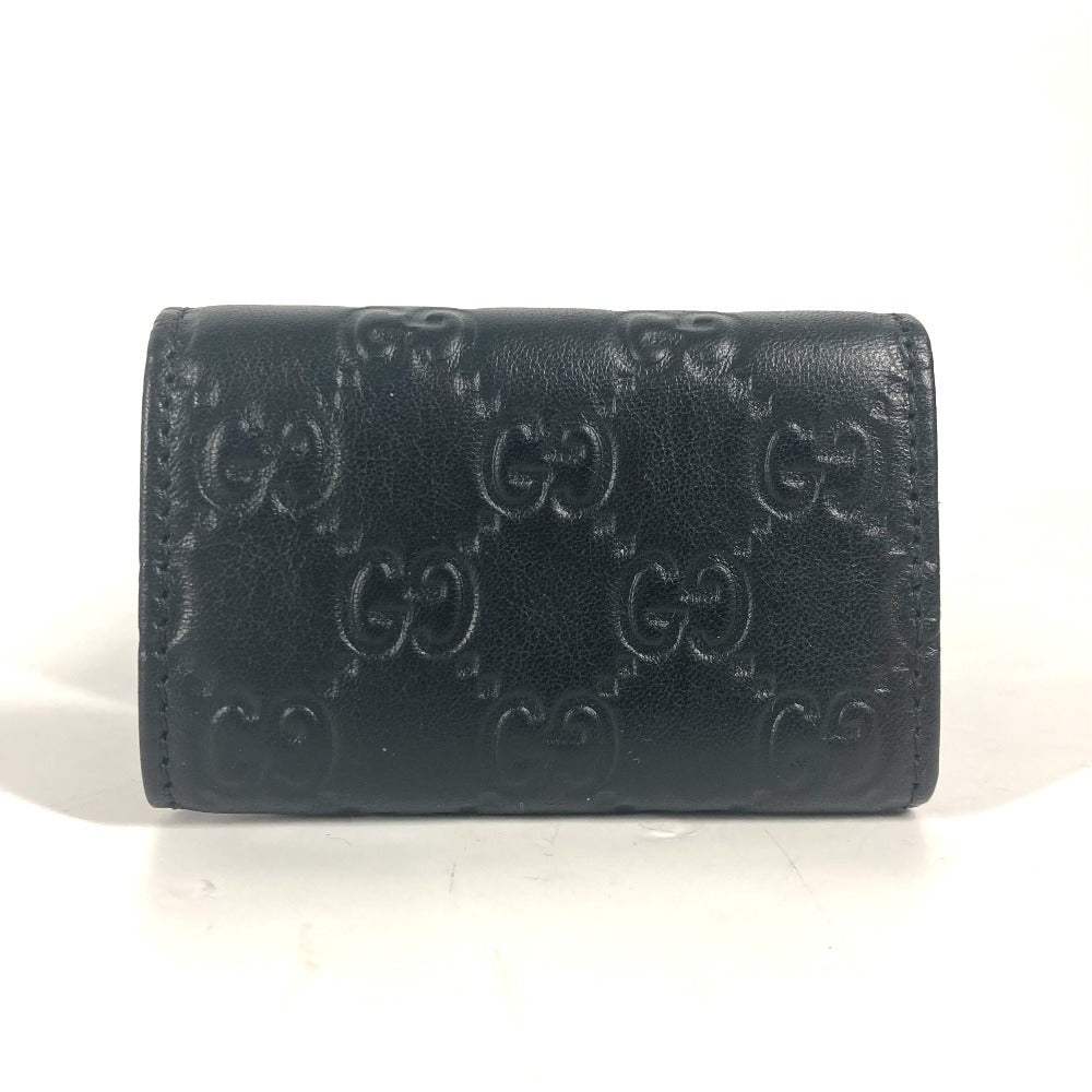 GUCCI Key case Key holder  181680 Sima leather black Guccisima GG 6-key set