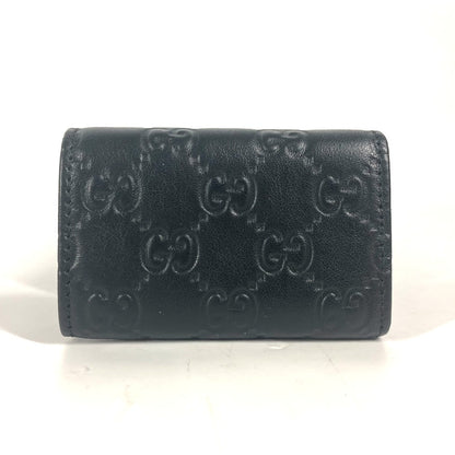 GUCCI Key case Key holder  181680 Sima leather black Guccisima GG 6-key set