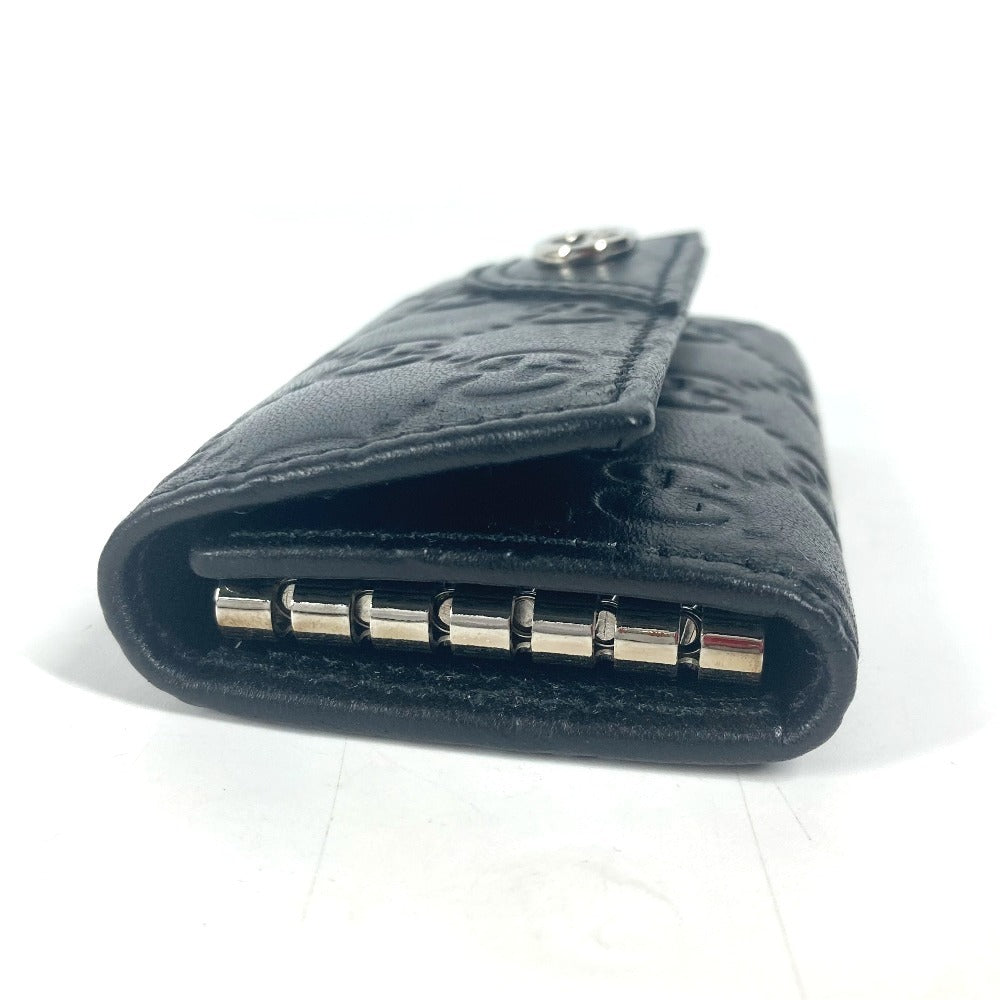 GUCCI Key case Key holder  181680 Sima leather black Guccisima GG 6-key set