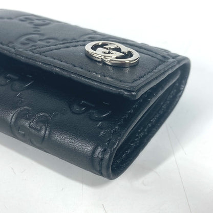 GUCCI Key case Key holder  181680 Sima leather black Guccisima GG 6-key set