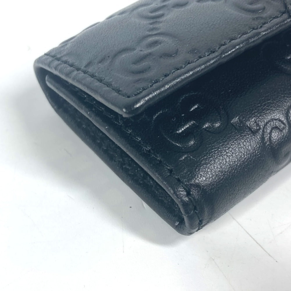 GUCCI Key case Key holder  181680 Sima leather black Guccisima GG 6-key set