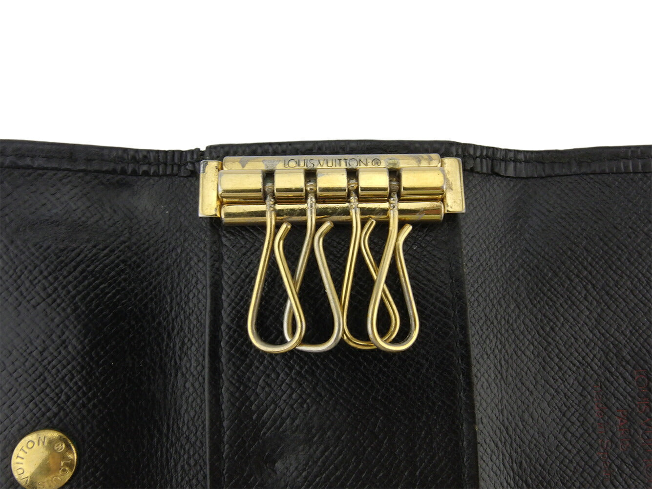 LOUIS VUITTON Key case Key holder M63822 Black gold Multicles4