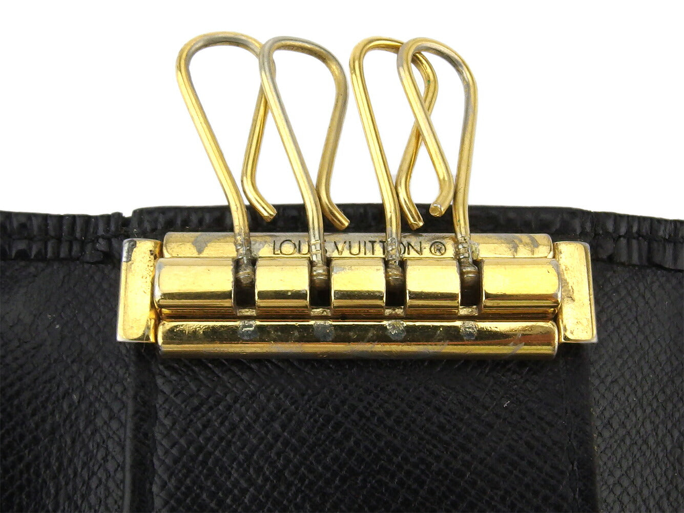 LOUIS VUITTON Key case Key holder M63822 Black gold Multicles4