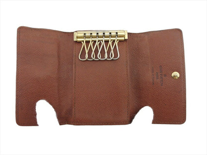 LOUIS VUITTON Key case Key holder M62630 Brown beige gold Multicles6