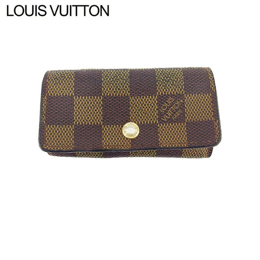 LOUIS VUITTON Key case Key holder N62631 Brown beige gold Multicles4