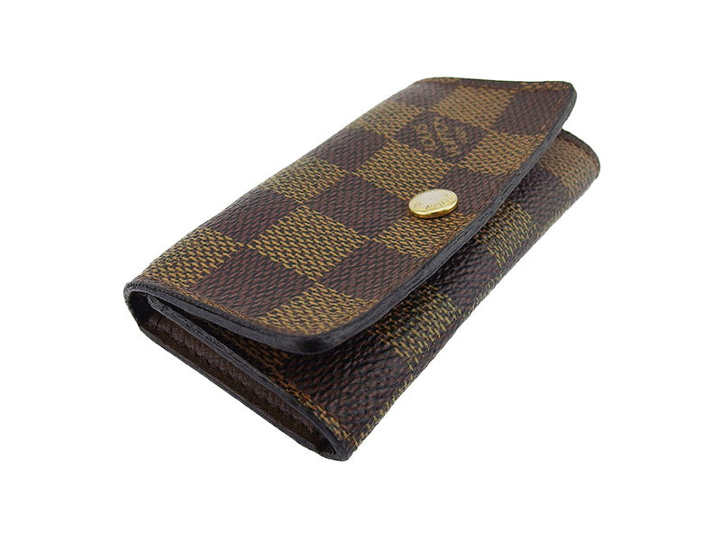 LOUIS VUITTON Key case Key holder N62631 Brown beige gold Multicles4