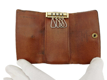 LOUIS VUITTON Key case Key holder M62631 Brown beige gold Multicles4