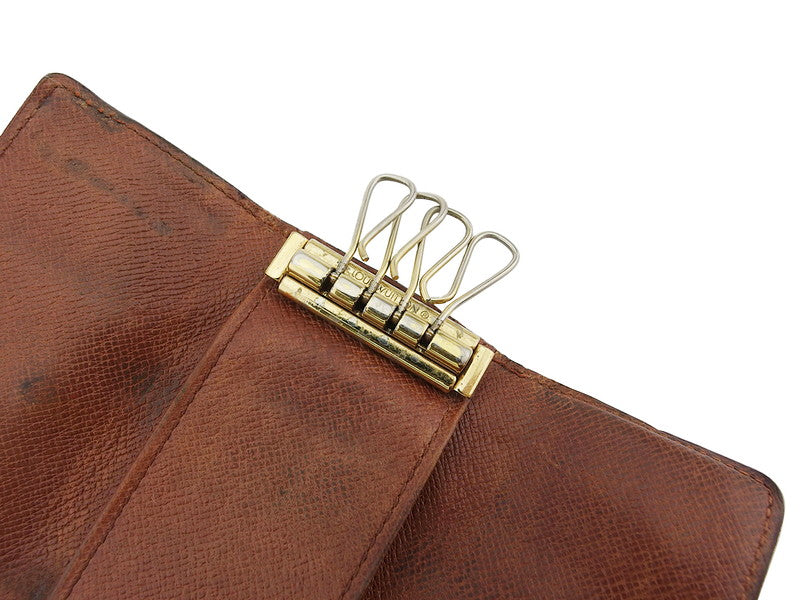 LOUIS VUITTON Key case Key holder M62631 Brown beige gold Multicles4